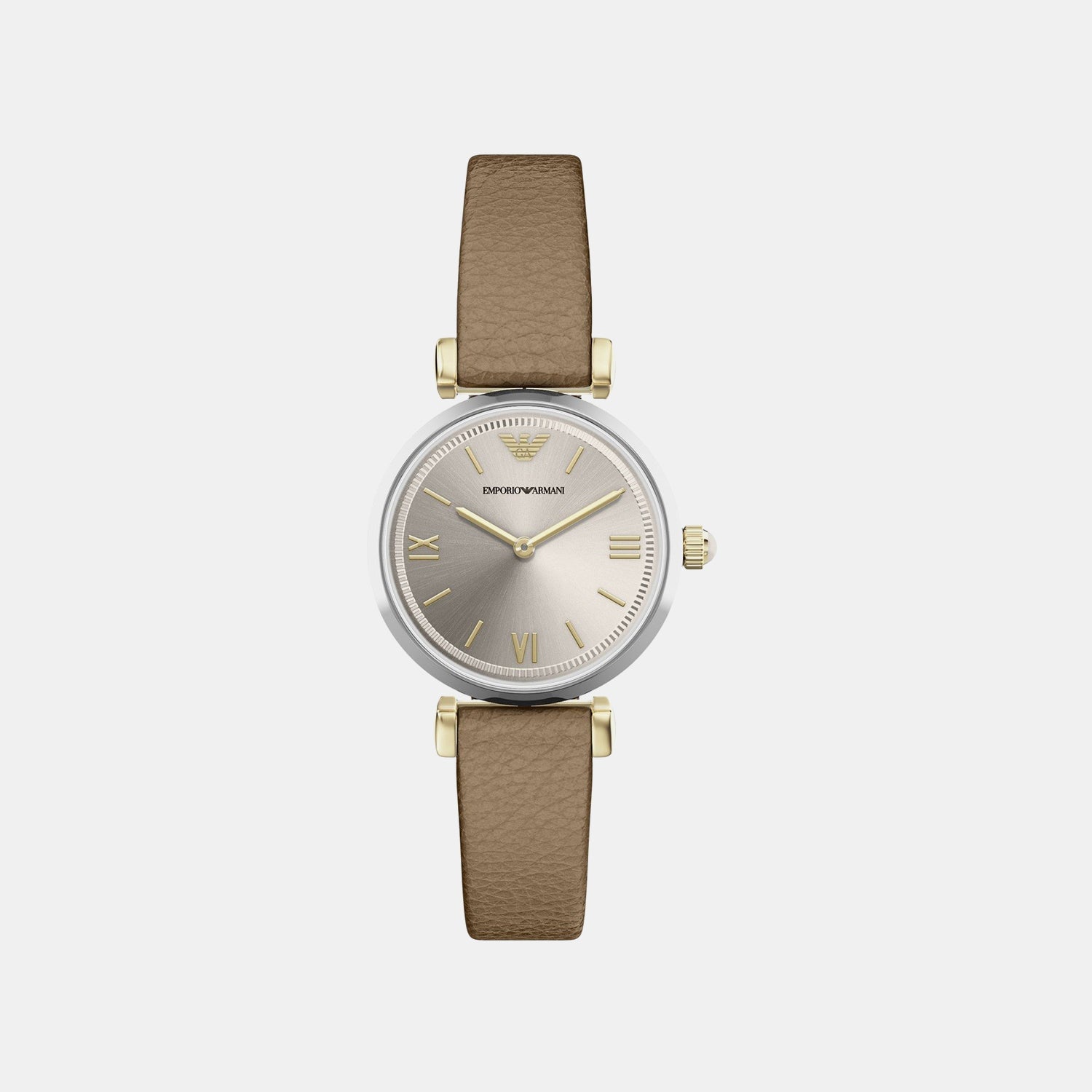 Women Quartz Silver Dial Analog Leather Watch AR11770