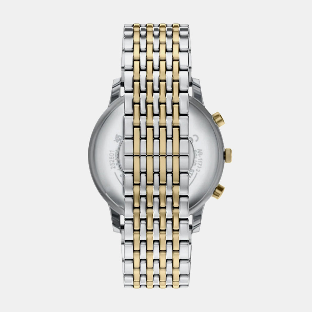 Men Quartz Cream Dial Chronograph Stainless Steel Watch AR11773