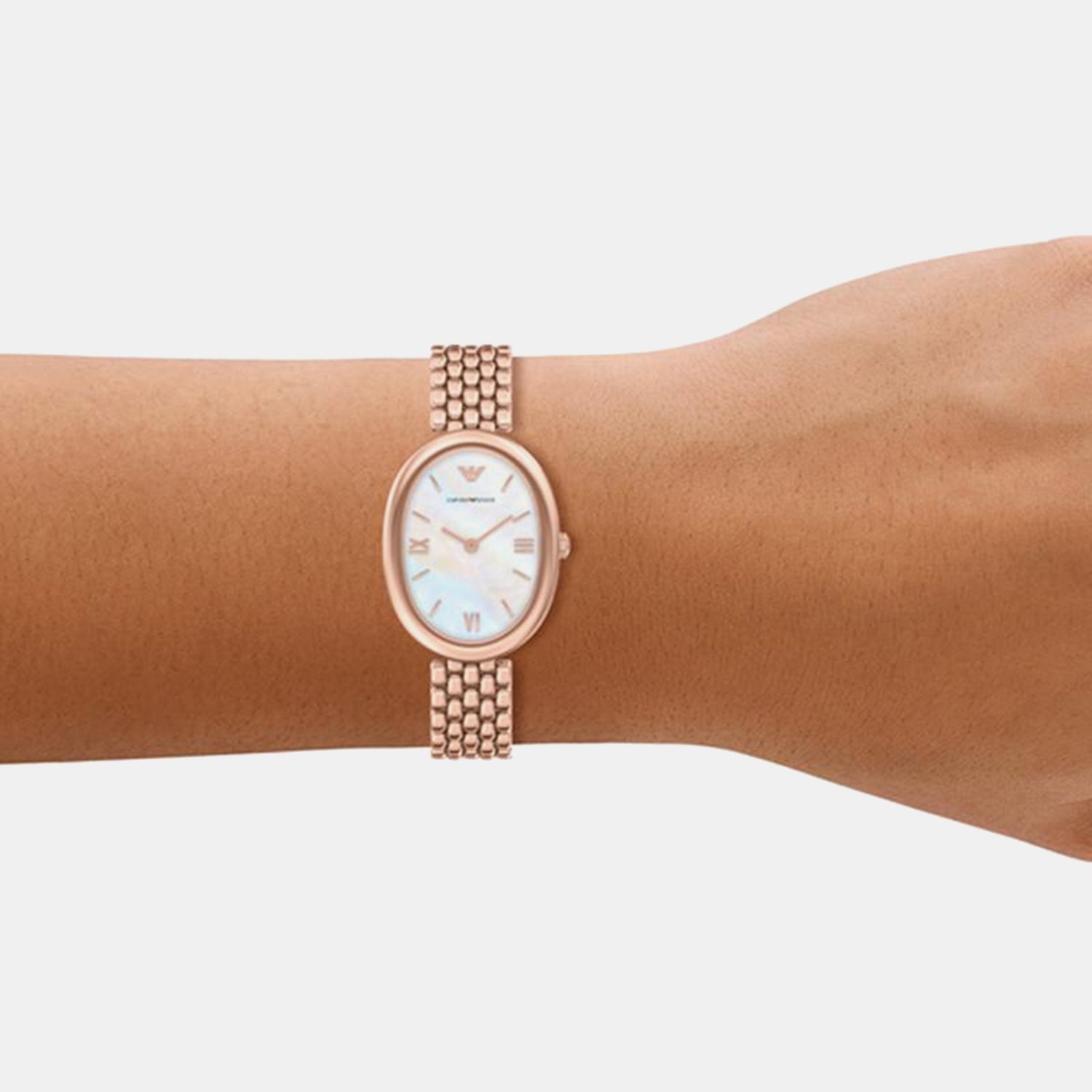 Women Quartz Mother Of Pearl Dial Analog Stainless Steel Watch AR11775