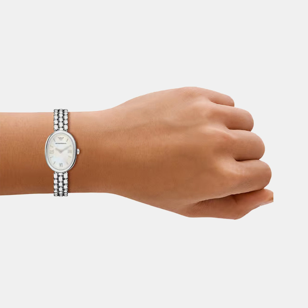 Women Quartz Mother Of Pearl Dial Analog Stainless Steel Watch AR11776