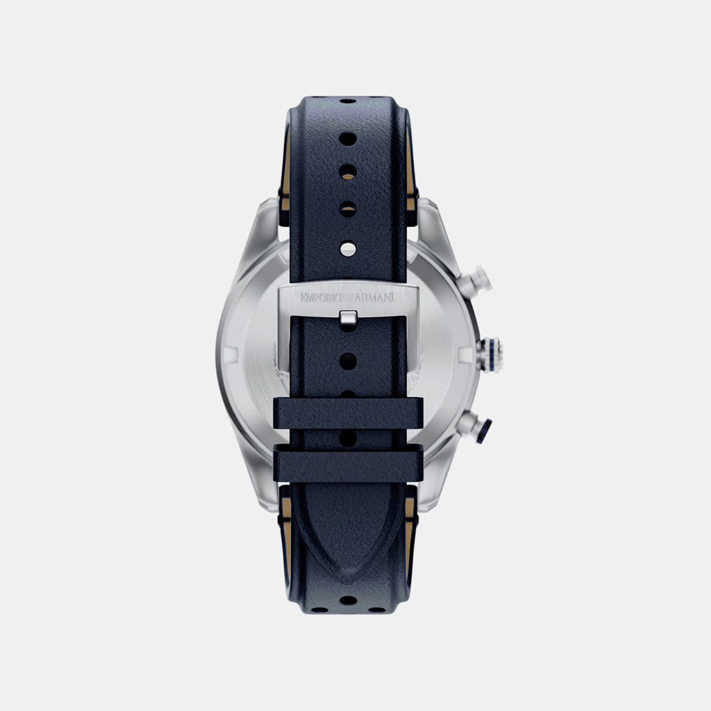 Men Quartz Blue Dial Chronograph Leather Watch AR11781