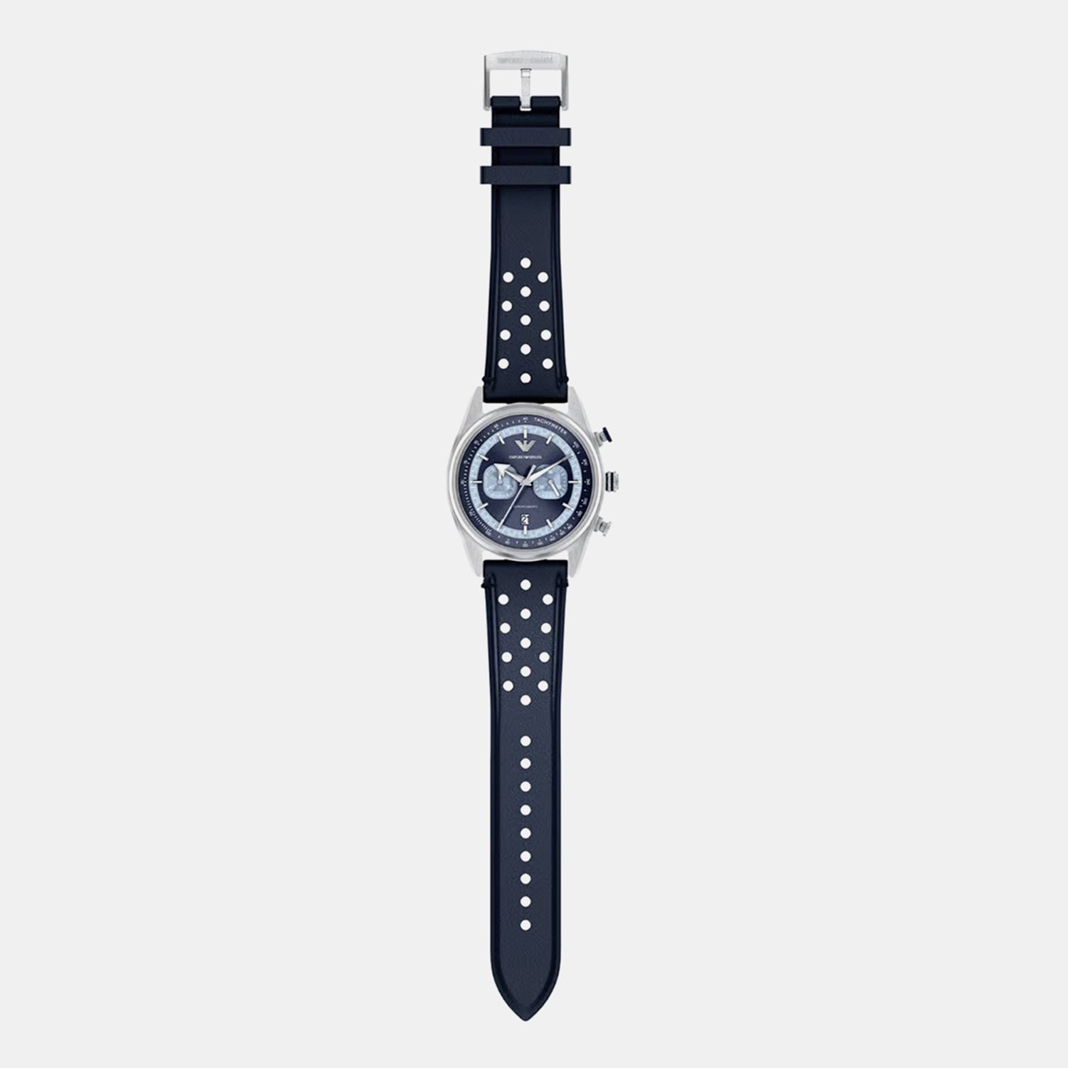 Men Quartz Blue Dial Chronograph Leather Watch AR11781