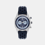 Men Quartz Blue Dial Chronograph Leather Watch AR11781