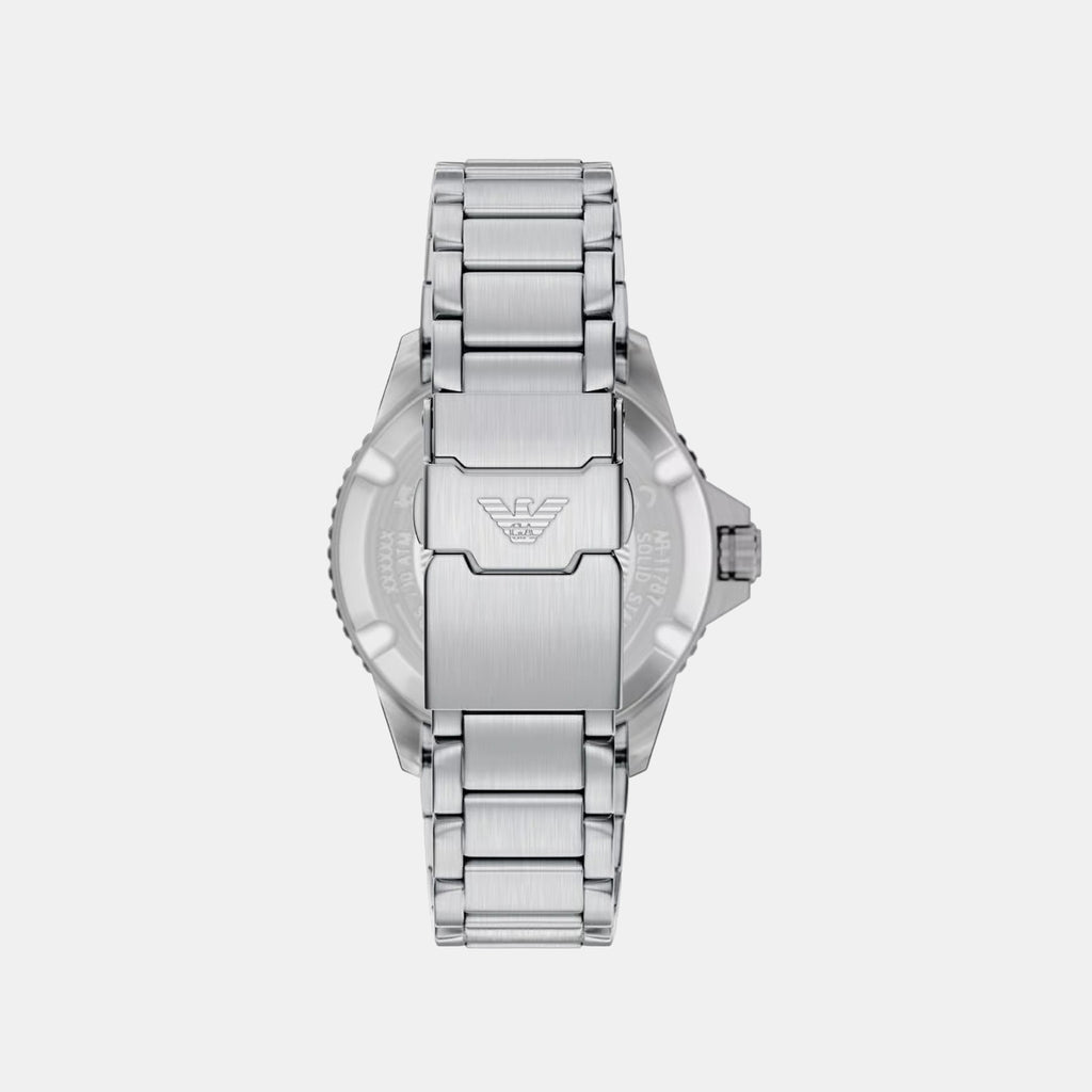 Men Solar Black Dial Analog Stainless Steel Watch AR11787