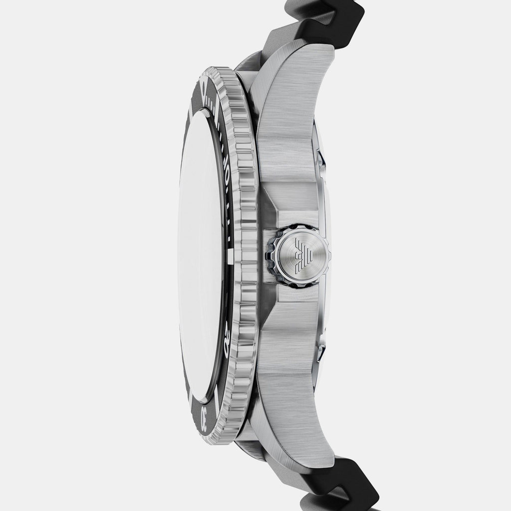 Men Solar Black Dial Analog Silicone Watch AR11788