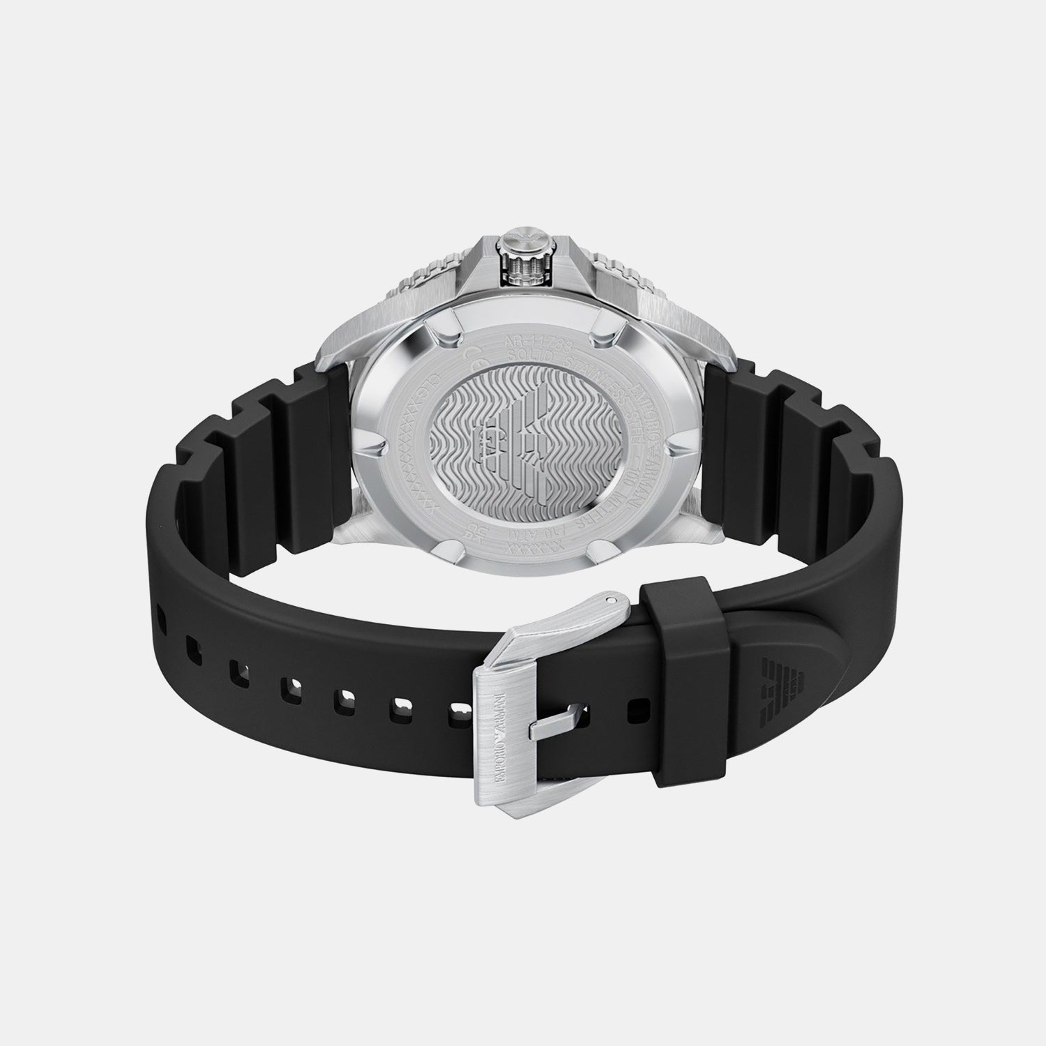 Men Solar Black Dial Analog Silicone Watch AR11788
