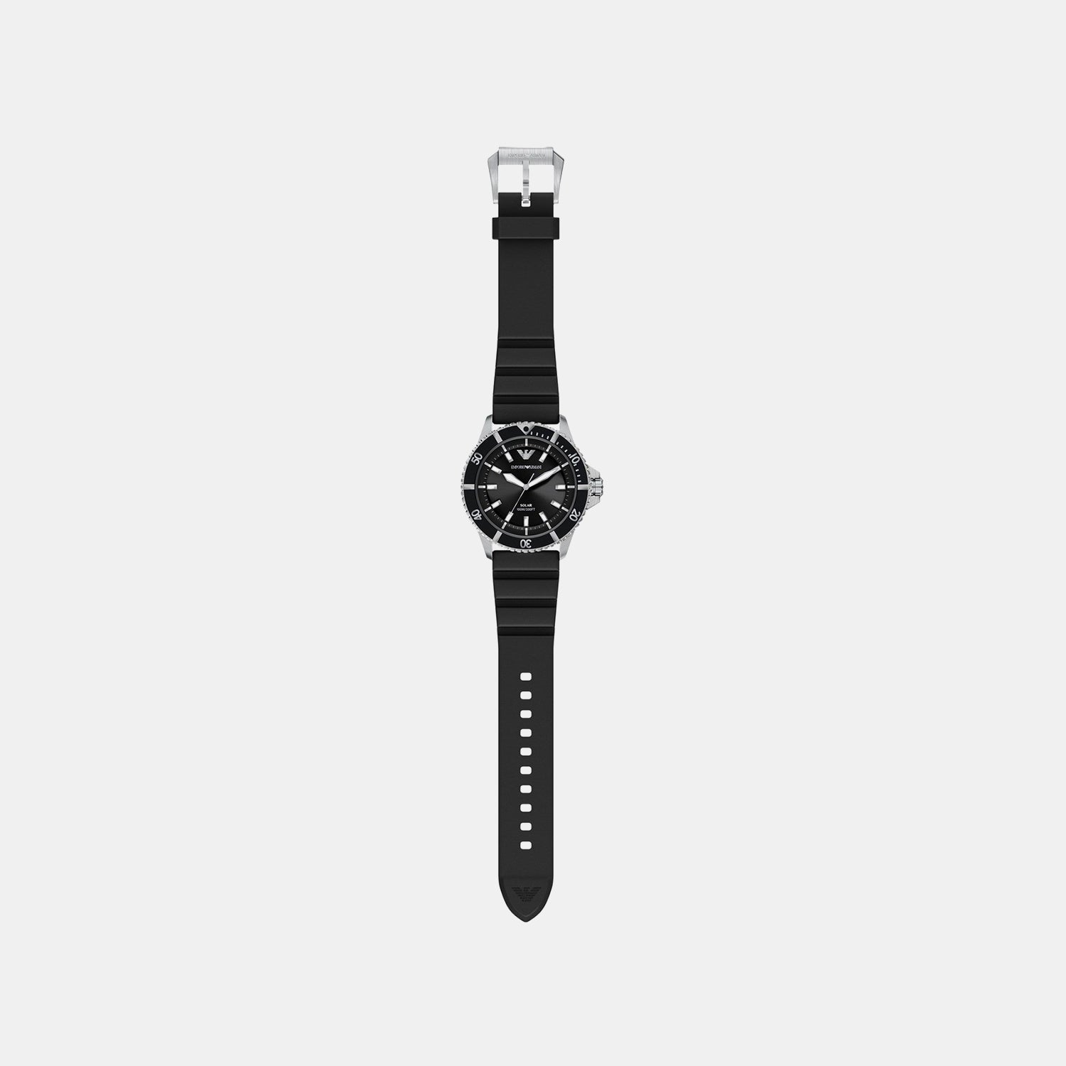 Men Solar Black Dial Analog Silicone Watch AR11788