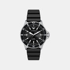 Men Solar Black Dial Analog Silicone Watch AR11788