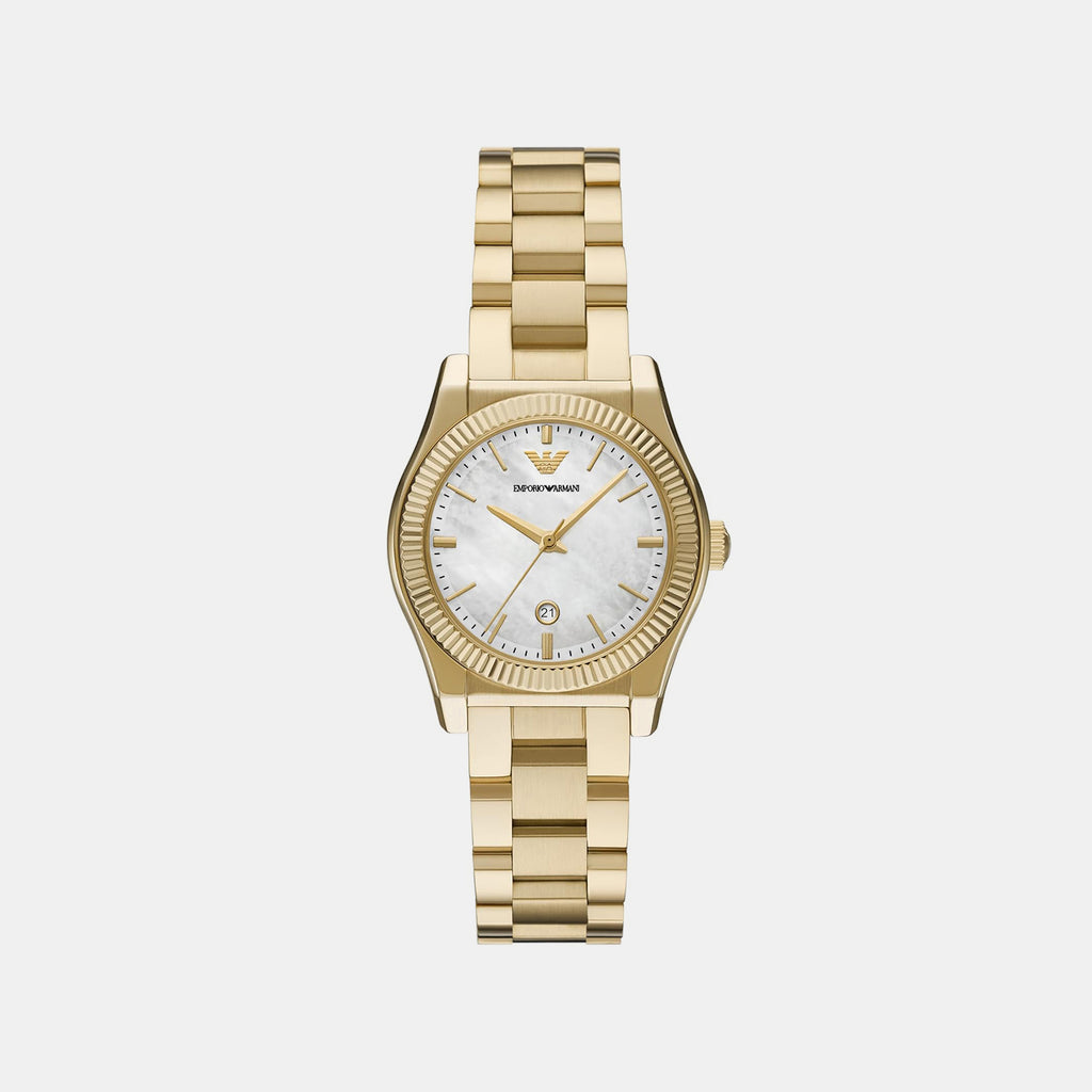 Women Quartz Mother Of Pearl Dial Analog Stainless Steel Watch AR11793