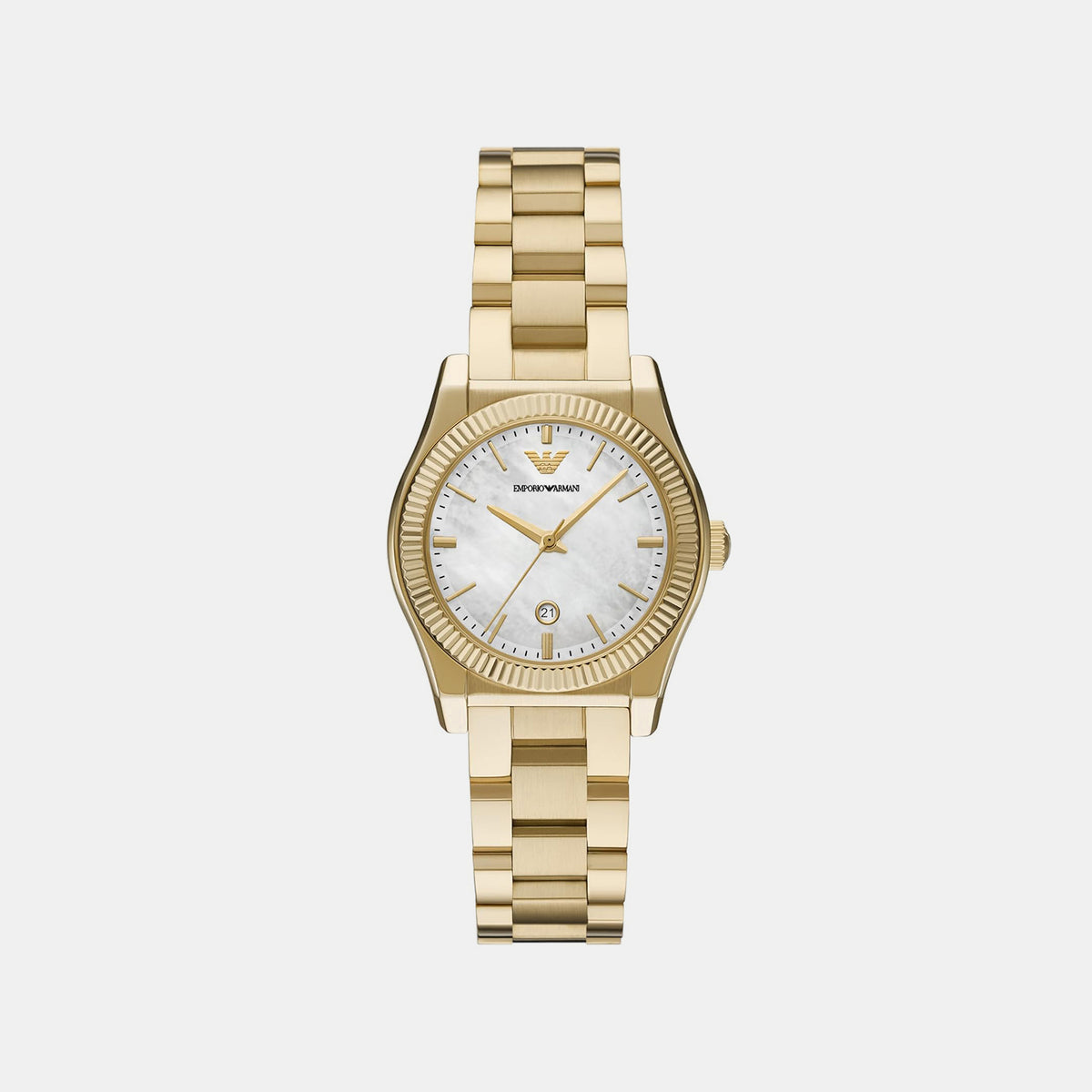 Women Quartz Mother Of Pearl Dial Analog Stainless Steel Watch AR11793