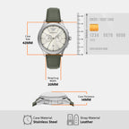 Men Quartz Ivory Dial Chronograph Leather Watch AR11801