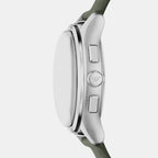 Men Quartz Ivory Dial Chronograph Leather Watch AR11801