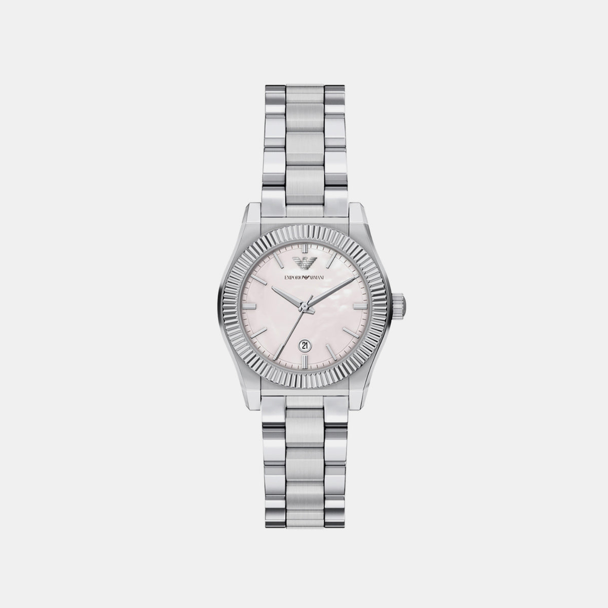 Women Quartz Pink Dial Analog Stainless Steel Watch AR11802