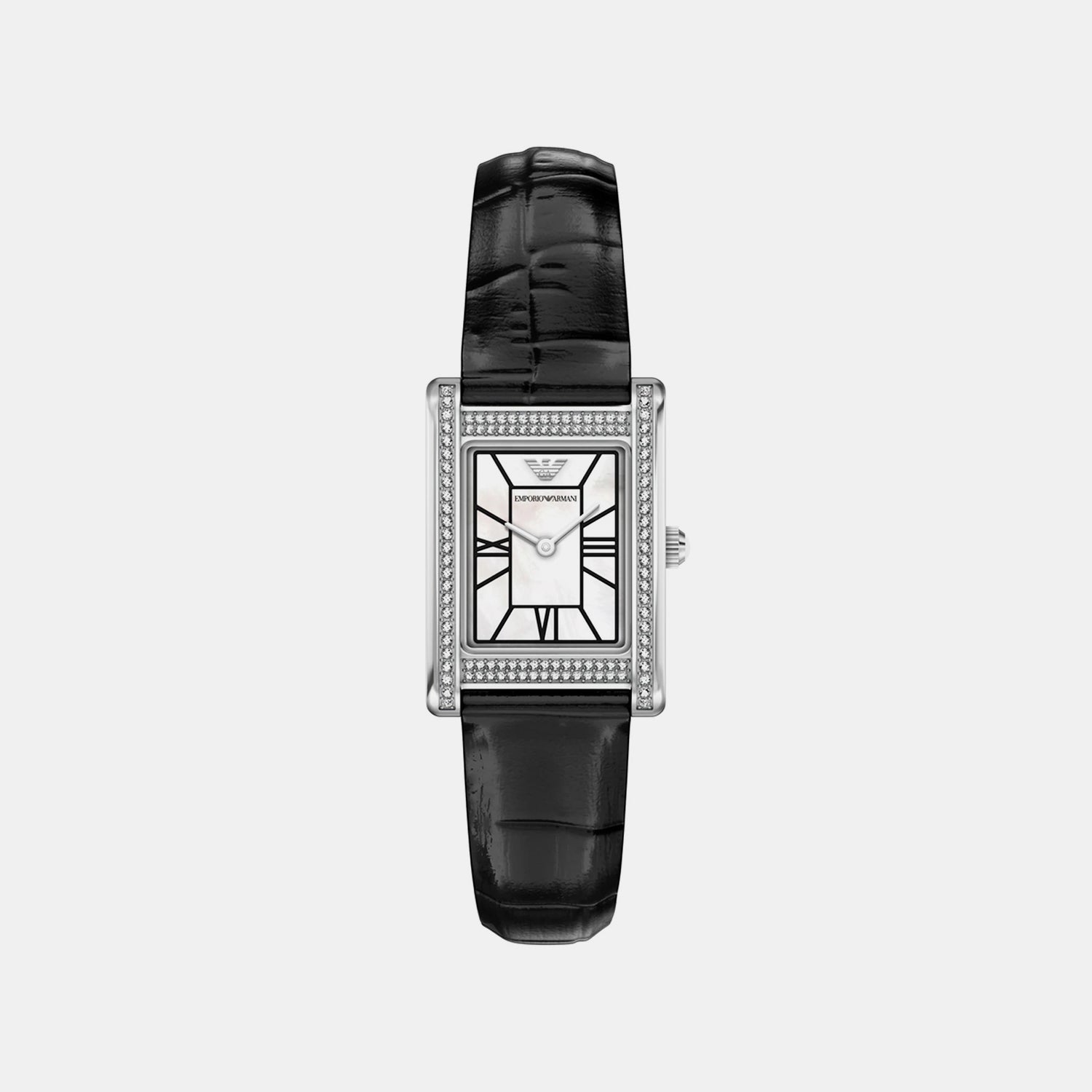 Women Quartz White Mother Of Pearl Dial Analog Leather Watch AR11803