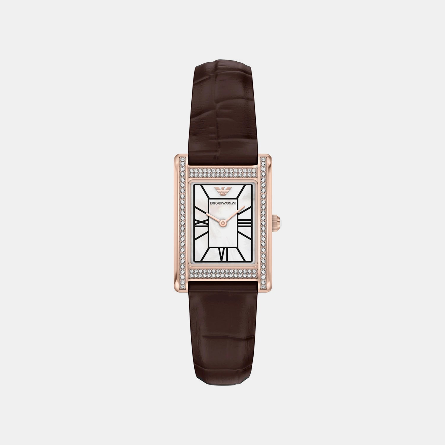 Women Quartz White Mother Of Pearl Dial Analog Leather Watch AR11804