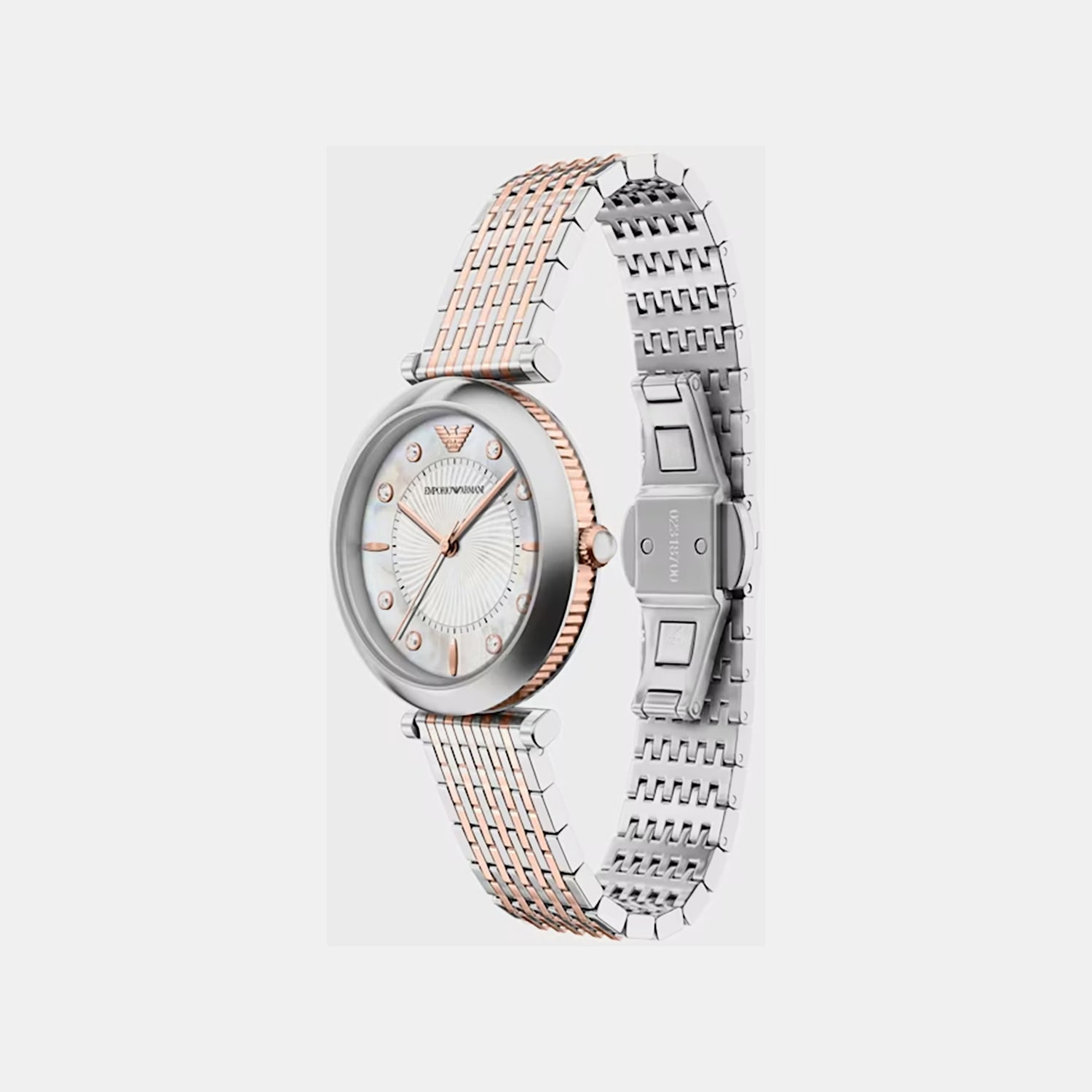 Women Quartz Mother Of Pearl Dial Analog Stainless Steel Watch AR11808