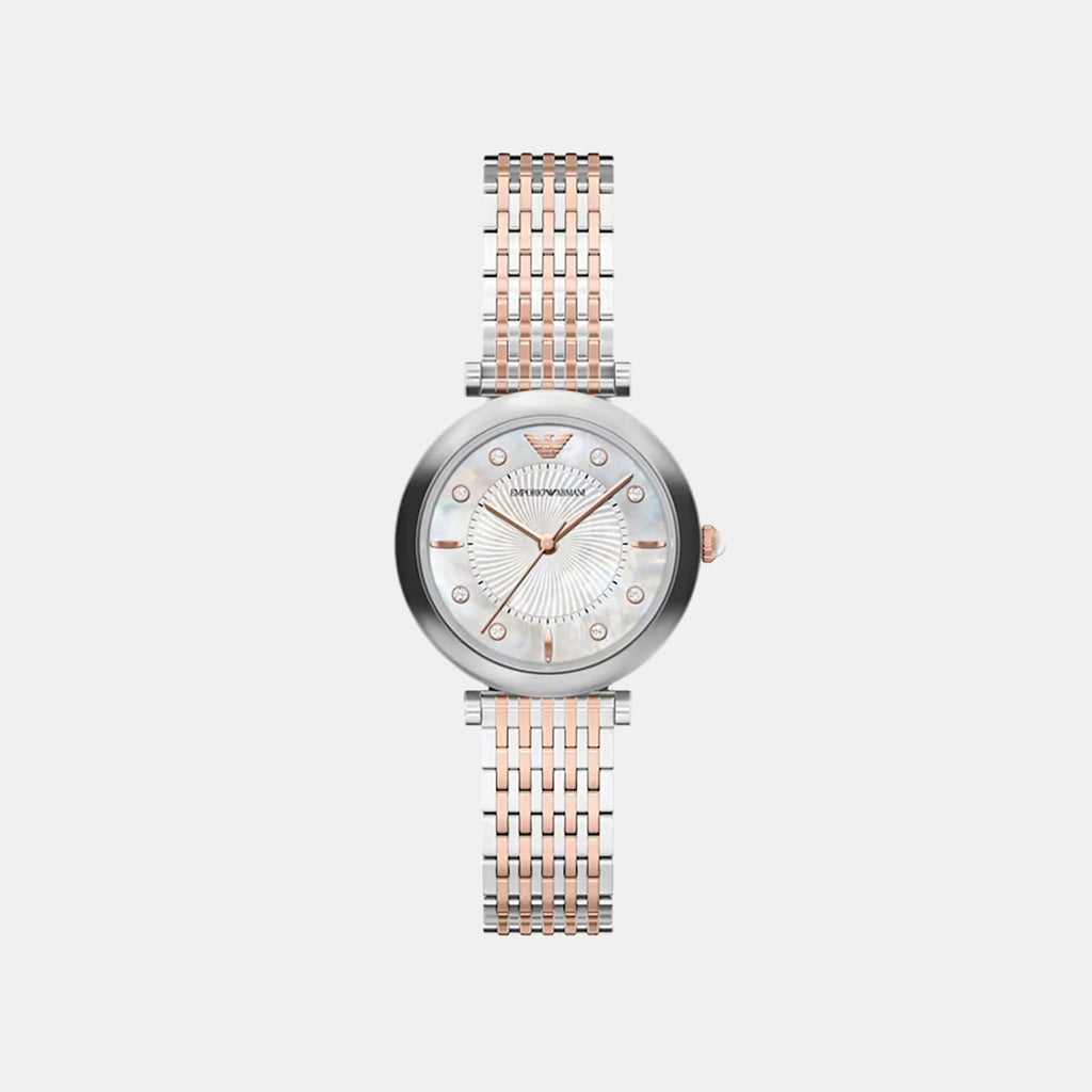 Women Quartz Mother Of Pearl Dial Analog Stainless Steel Watch AR11808