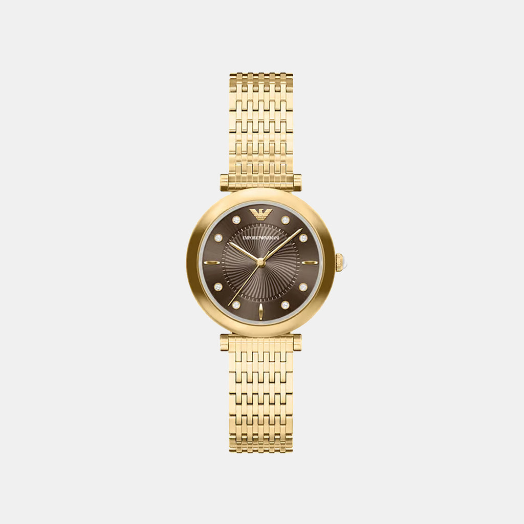 Women Quartz Brown Dial Analog Stainless Steel Watch AR11810