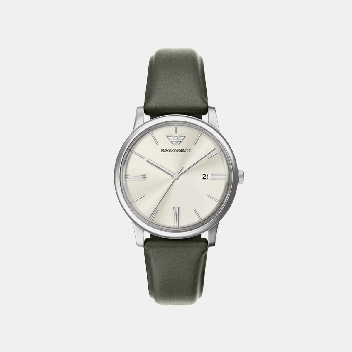 Men Quartz Cream Dial Analog Leather Watch AR11811