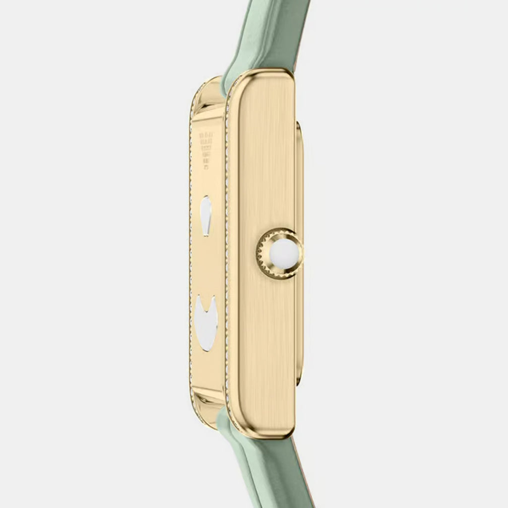Women Quartz Gold Dial Analog Leather Watch AR11815