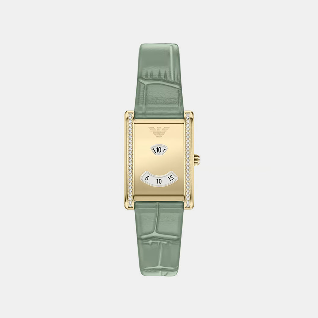 Women Quartz Gold Dial Analog Leather Watch AR11815