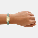 Women Quartz Gold Dial Analog Leather Watch AR11817
