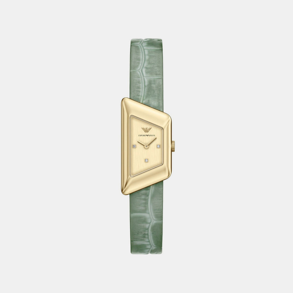 Women Quartz Gold Dial Analog Leather Watch AR11817