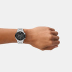 Men Quartz Black Dial Chronograph Stainless Steel Watch AR11819