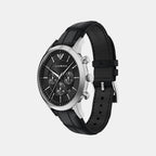 Men Quartz Black Dial Chronograph Leather Watch AR11820