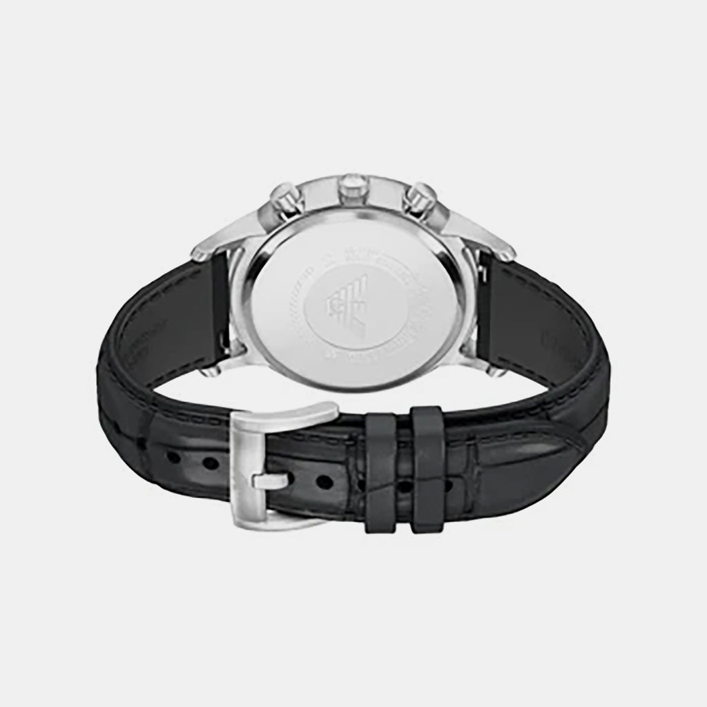 Men Quartz Black Dial Chronograph Leather Watch AR11820
