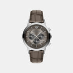 Men Quartz Grey Dial Chronograph Leather Watch AR11821