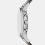 Men Quartz Grey Dial Chronograph Leather Watch AR11821