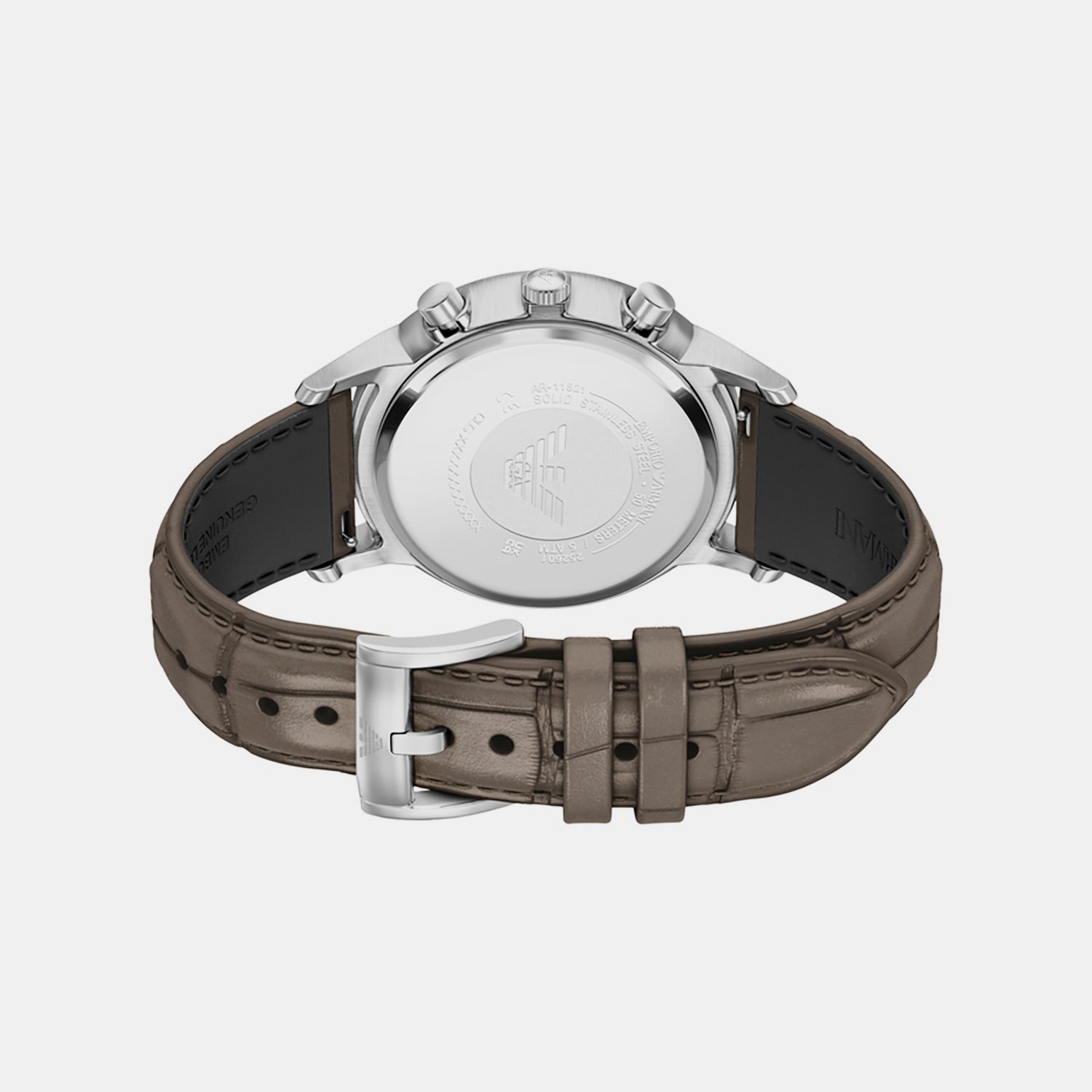 Men Quartz Grey Dial Chronograph Leather Watch AR11821