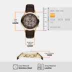 Men Quartz Brown Dial Chronograph Leather Watch AR11822