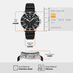 Men Solar Black Dial Chronograph Silicone Watch AR11830