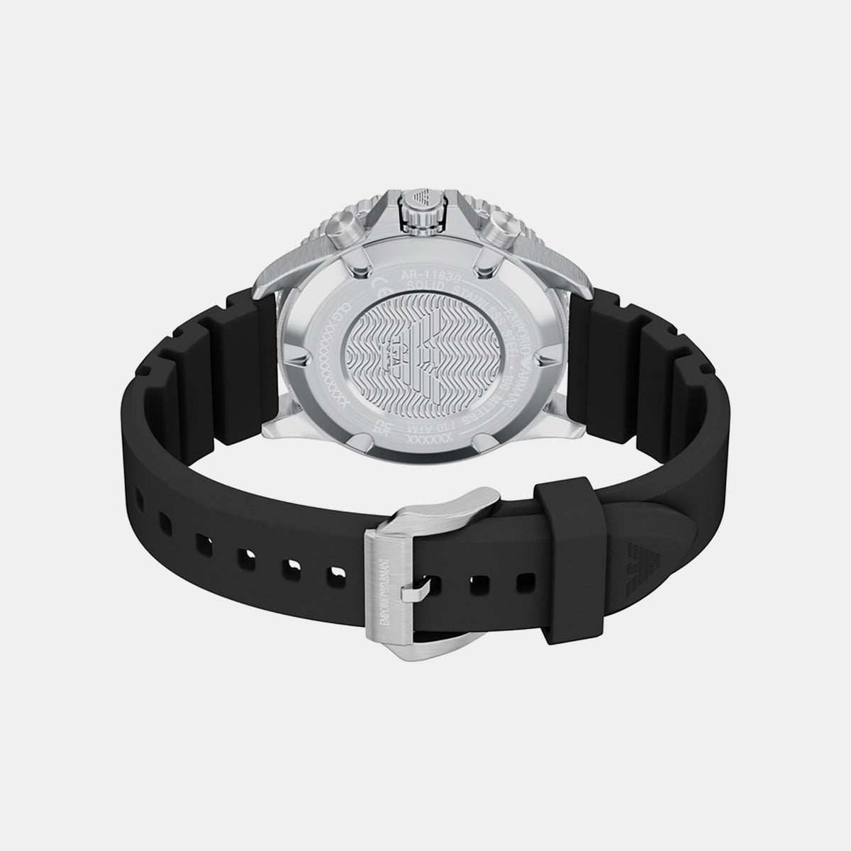 Men Solar Black Dial Chronograph Silicone Watch AR11830