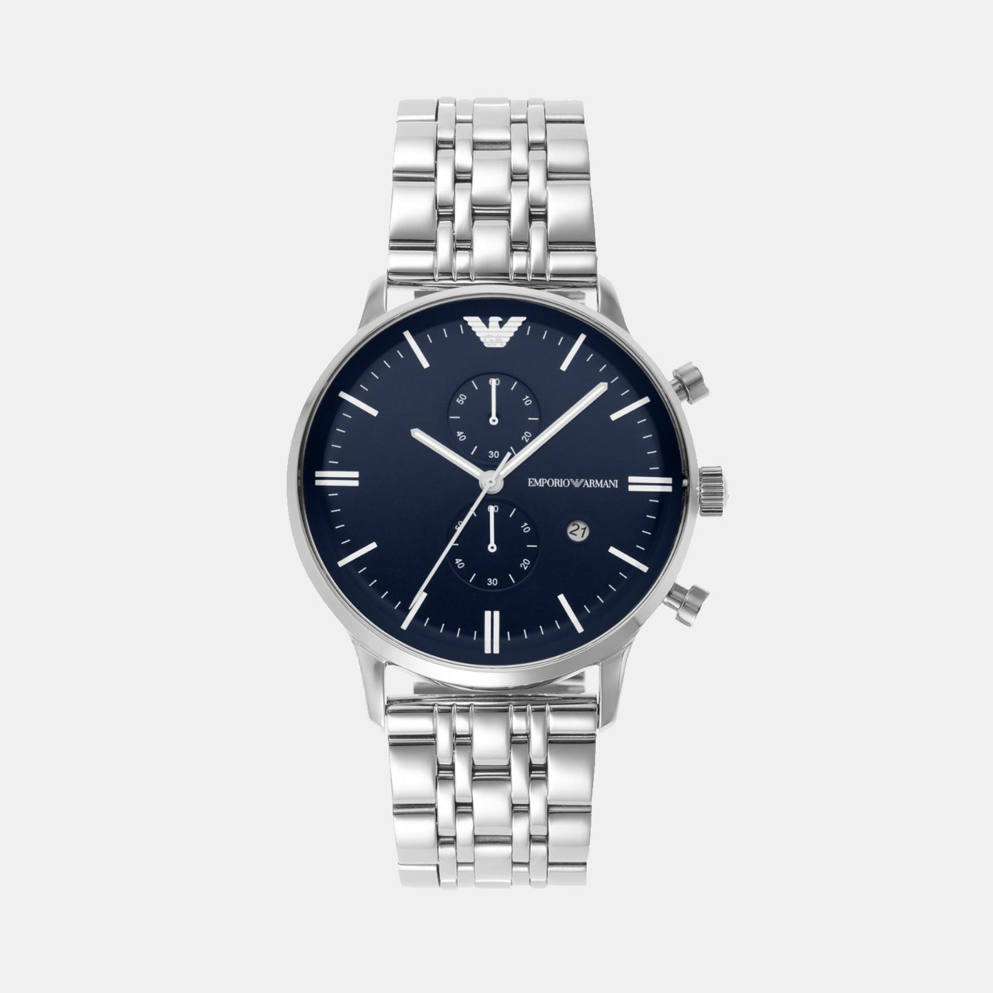 Men Quartz Blue Dial Chronograph Stainless Steel Watch AR1648