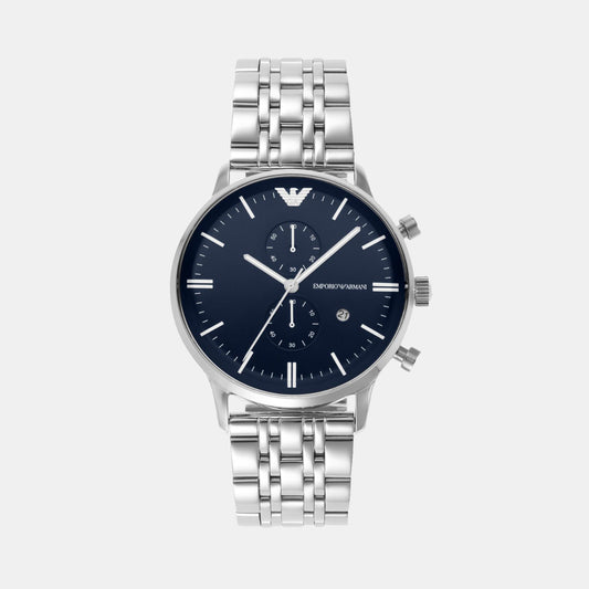 Men Quartz Blue Dial Chronograph Stainless Steel Watch AR1648