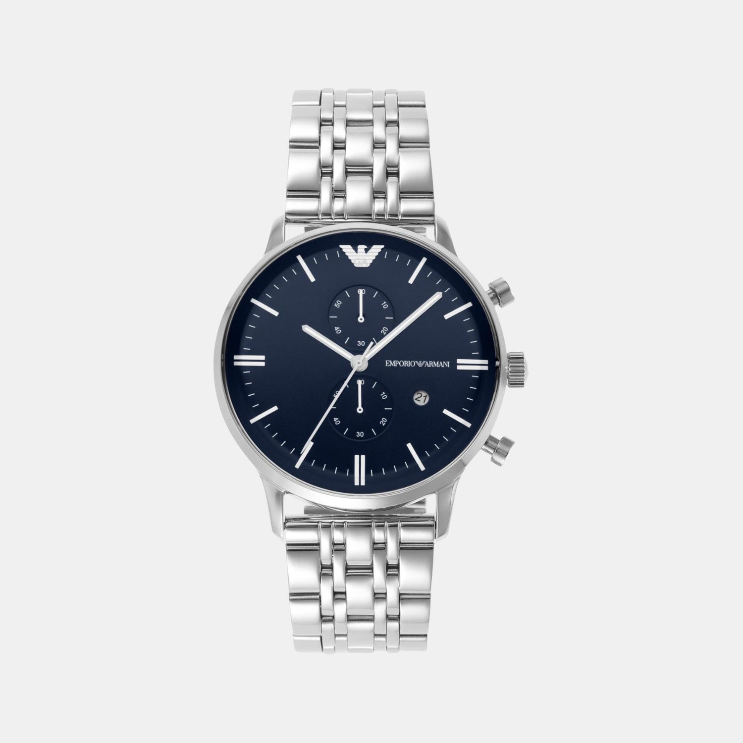 Men Quartz Blue Dial Chronograph Stainless Steel Watch AR1648