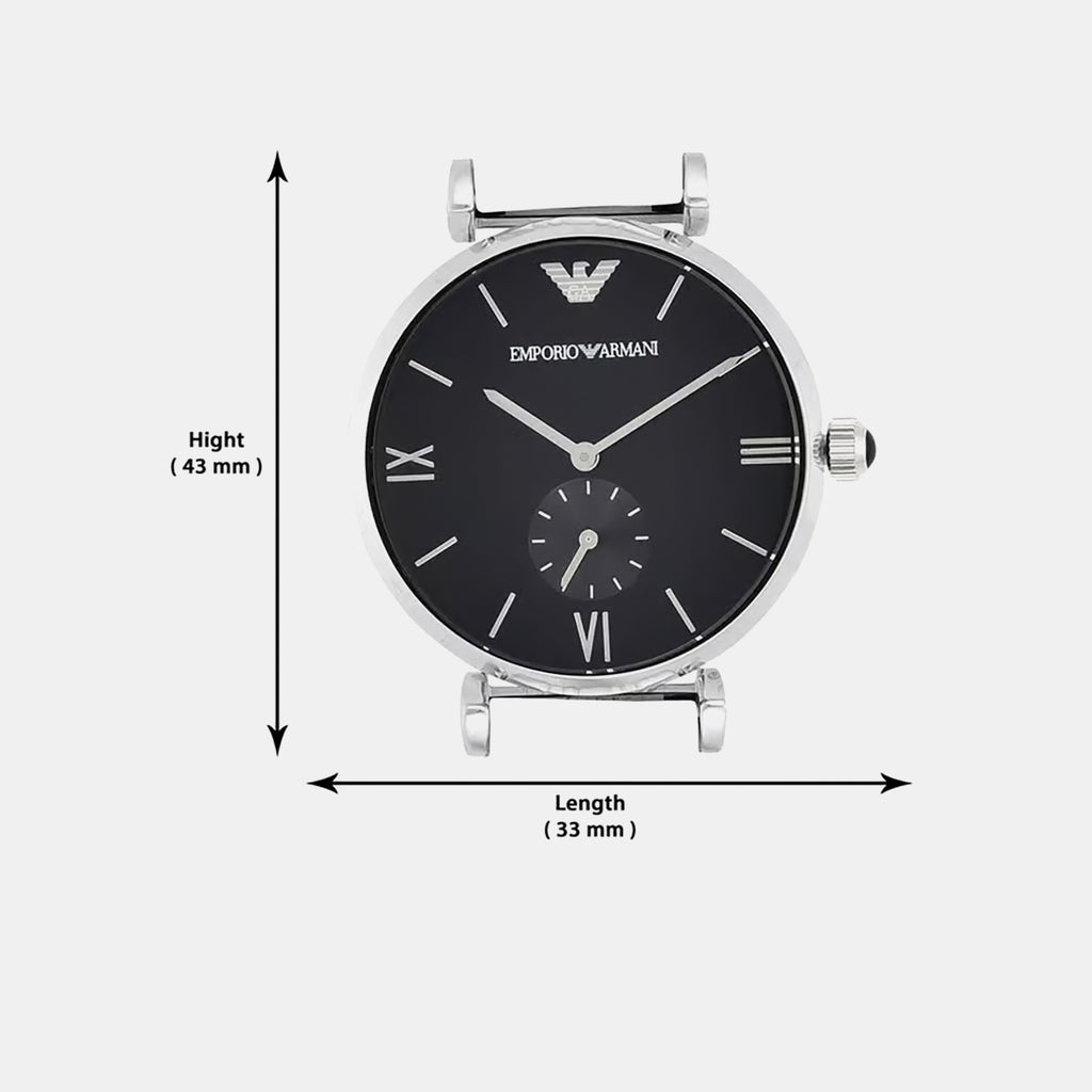 Gianni Men Quartz Black Dial Analog Stainless Steel Watch AR1676