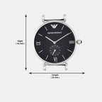 Gianni Men Quartz Black Dial Analog Stainless Steel Watch AR1676