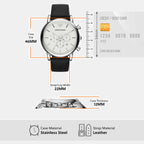 Men Quartz Silver Dial Chronograph Leather Watch AR1807