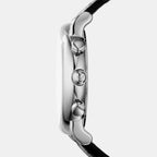 Men Quartz Silver Dial Chronograph Leather Watch AR1807