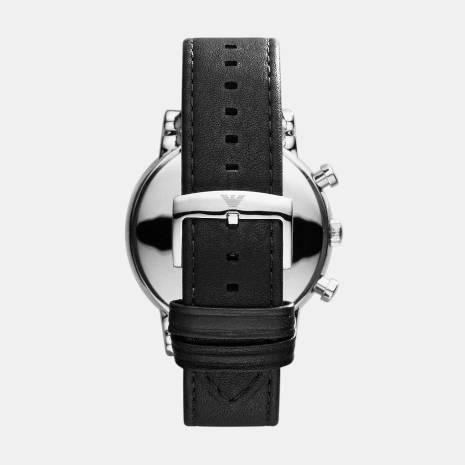 Men Quartz Silver Dial Chronograph Leather Watch AR1807