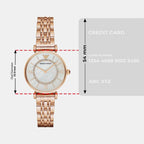 Gianni T-Bar Women Quartz White Dial Analog Stainless Steel Watch AR1909