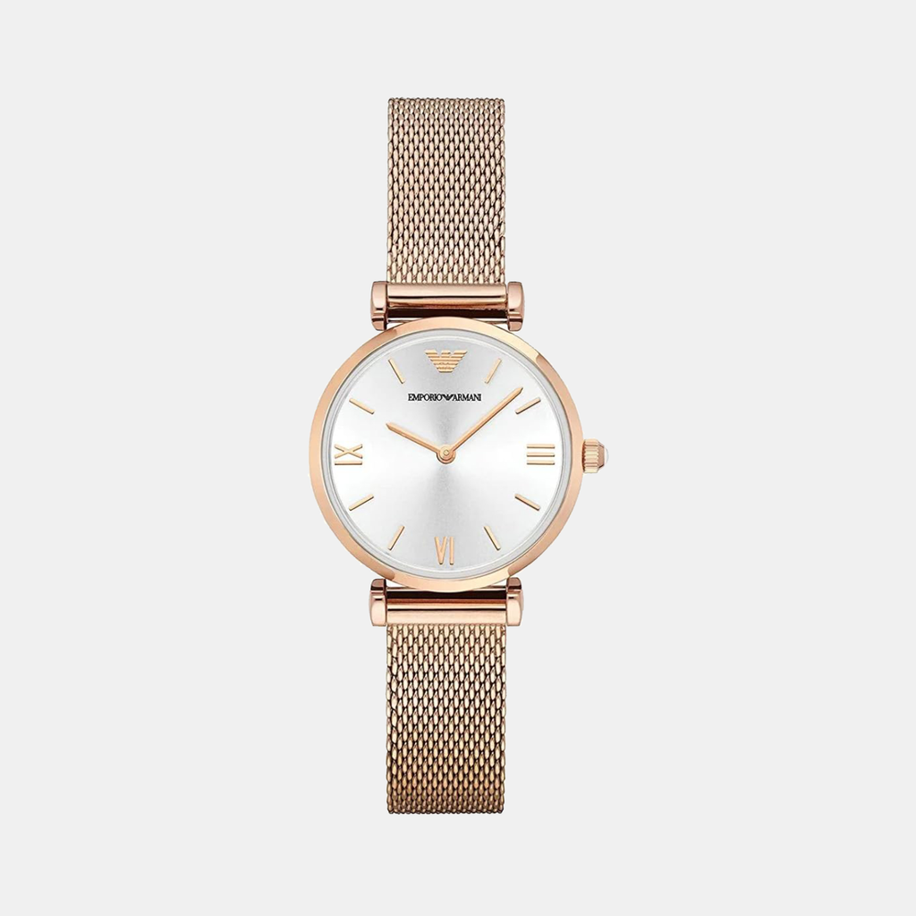 Women Quartz Silver Dial Analog Stainless Steel Watch AR1956