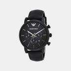 Luigi Men Quartz Black Dial Chronograph Leather Watch AR1970