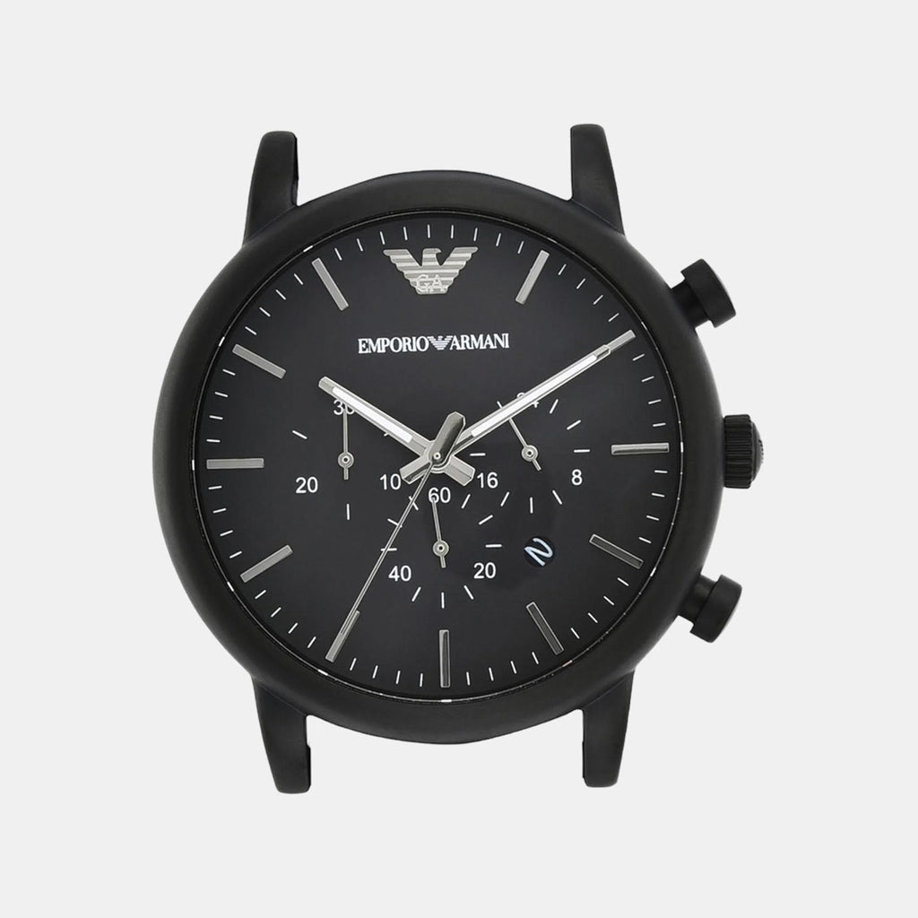 Luigi Men Quartz Black Dial Chronograph Leather Watch AR1970