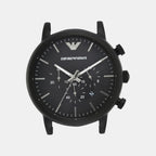 Luigi Men Quartz Black Dial Chronograph Leather Watch AR1970