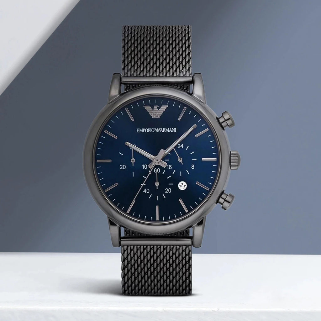 Luigi Men Quartz Blue Dial Chronograph Stainless Steel Watch AR1979